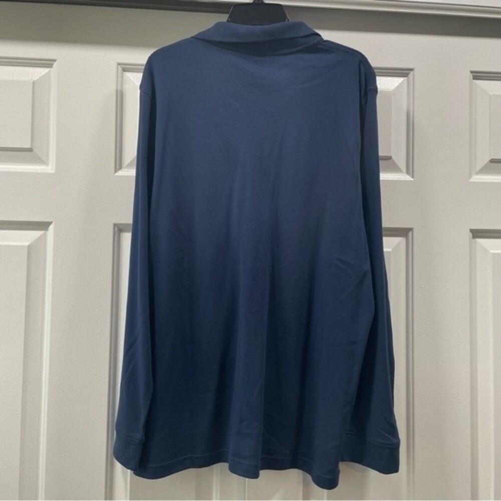 Croft & Barrow Navy Blue Long Sleeve Polo Shirt Size L - Picture 3 of 9